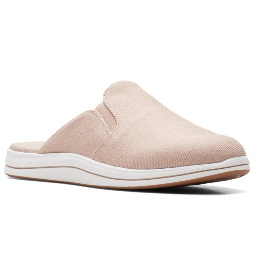 Clarks Breeze Shore Taupe Canvas Mule